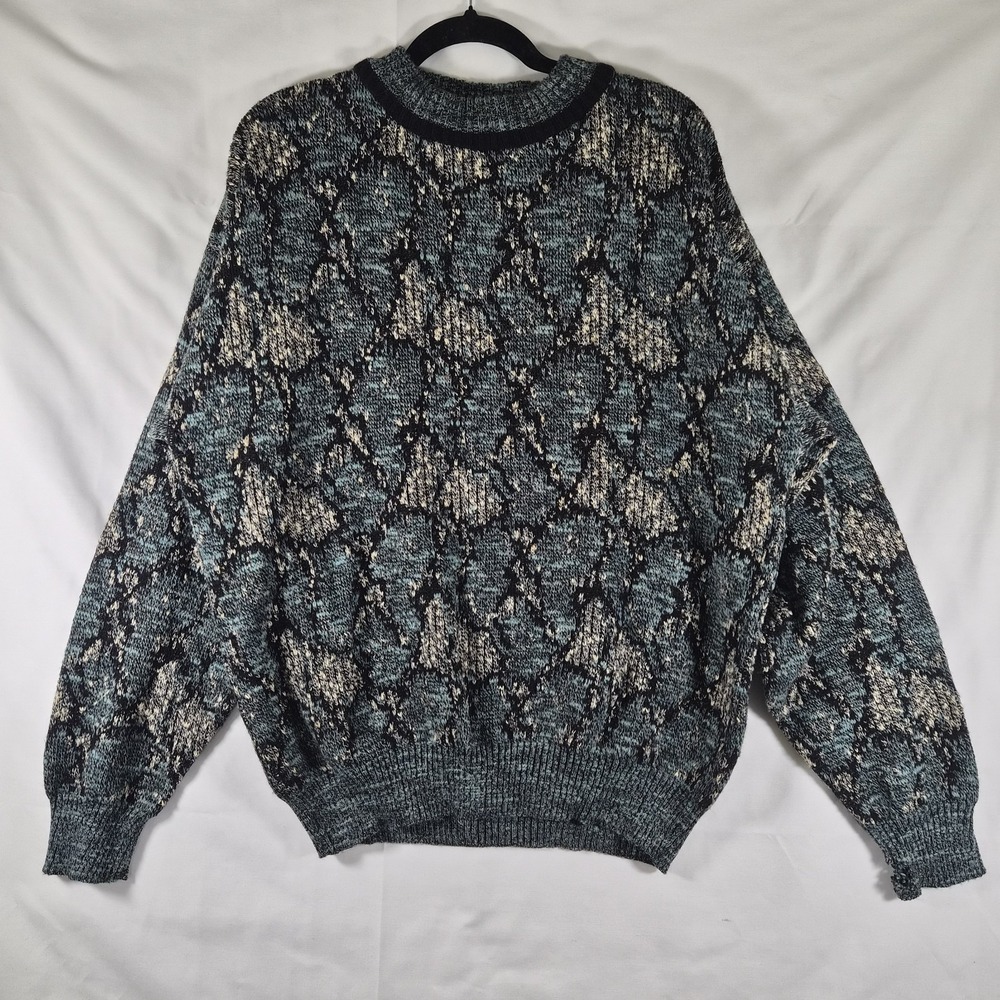 Vintage COLORE Italy Knit Sweater XL Wool Blend Textured Crewneck Made in‎ Italy